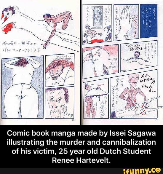 Comic Book Manga Made By Issei Sagawa Illustrating The Murder And.