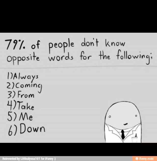 Vile people dont know
Opposite words for the Following,