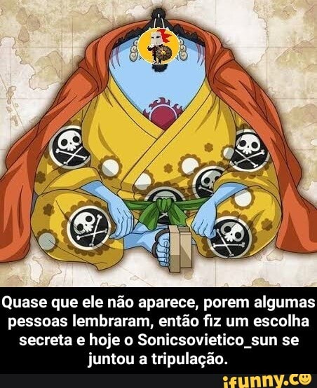 Quase que ele não aparece, porem algumas pessoas lembraram, então fiz um escolha secreta hoje o Sonlesovietico sun se
Juntou a tripulação. - Quase que ele não aparece, porem algumas pessoas lembraram, então fiz um escolha secreta e hoje o Sonicsovietico_sun se juntou a tripulação.