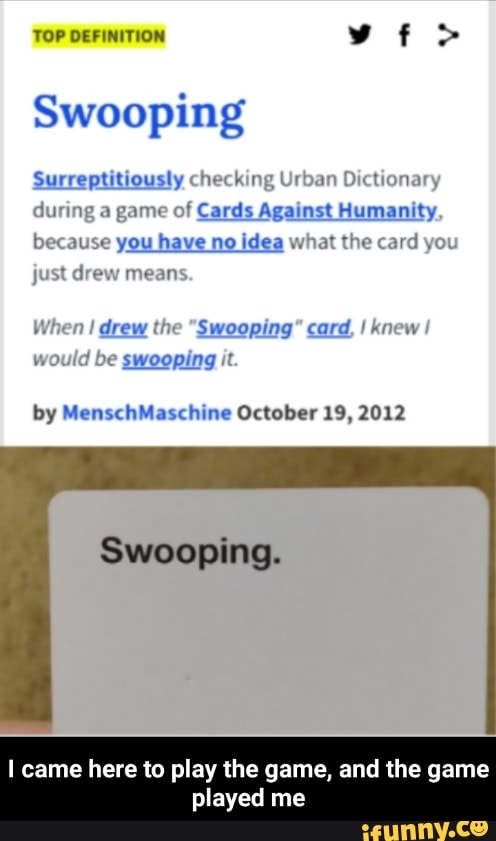 TOP DEFINITION wt Swooping Surreptitiously checking Urban Dictionary ...
