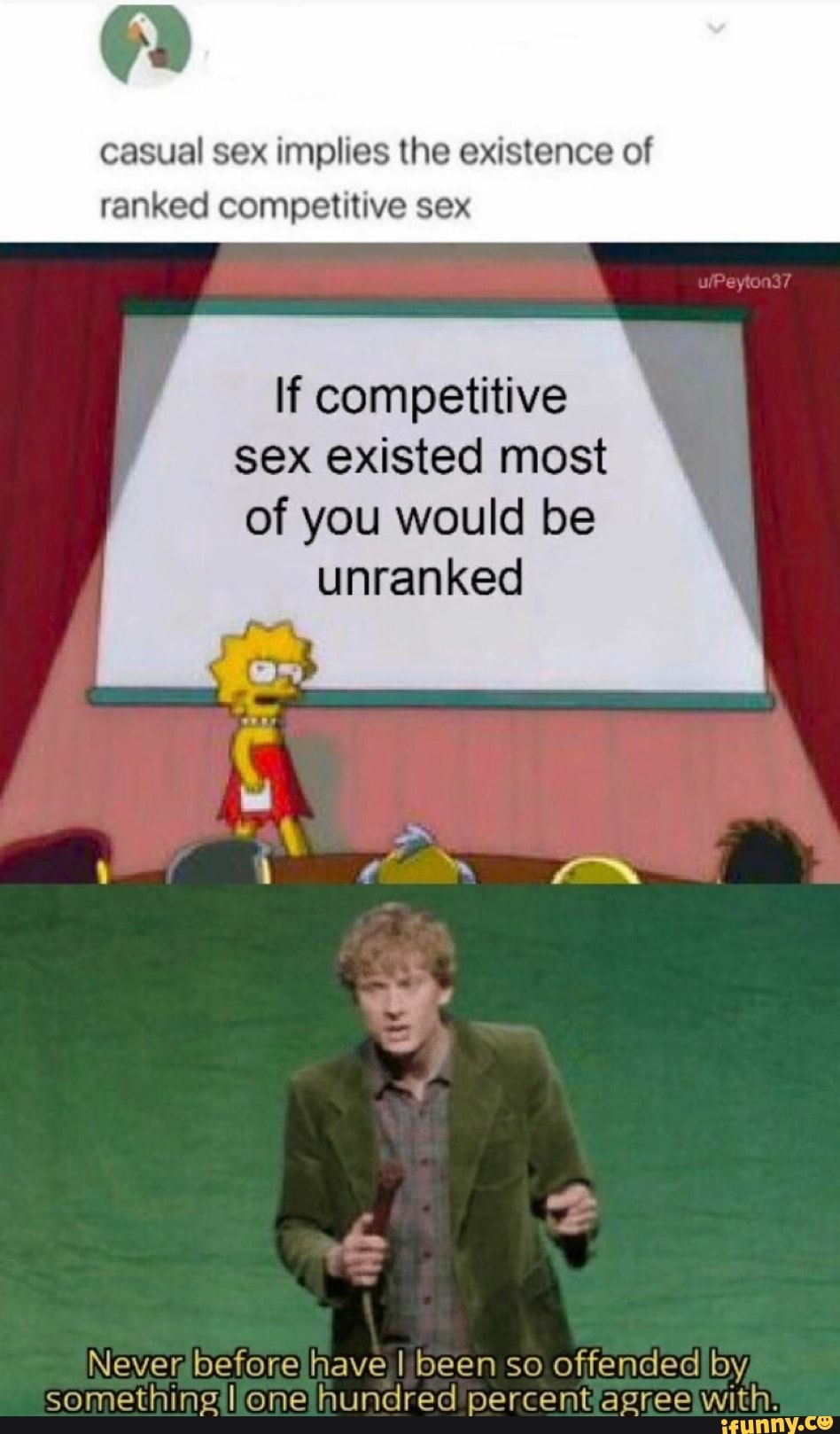 casual sex implies the existence of ranked competitive sex If c...