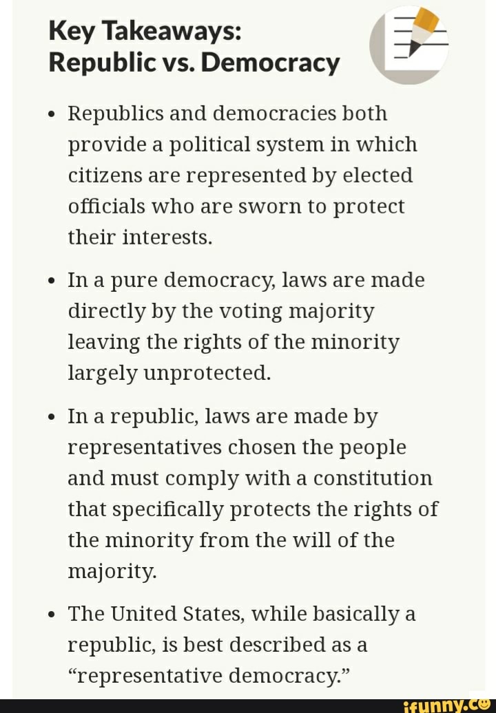 republic government vs democracy