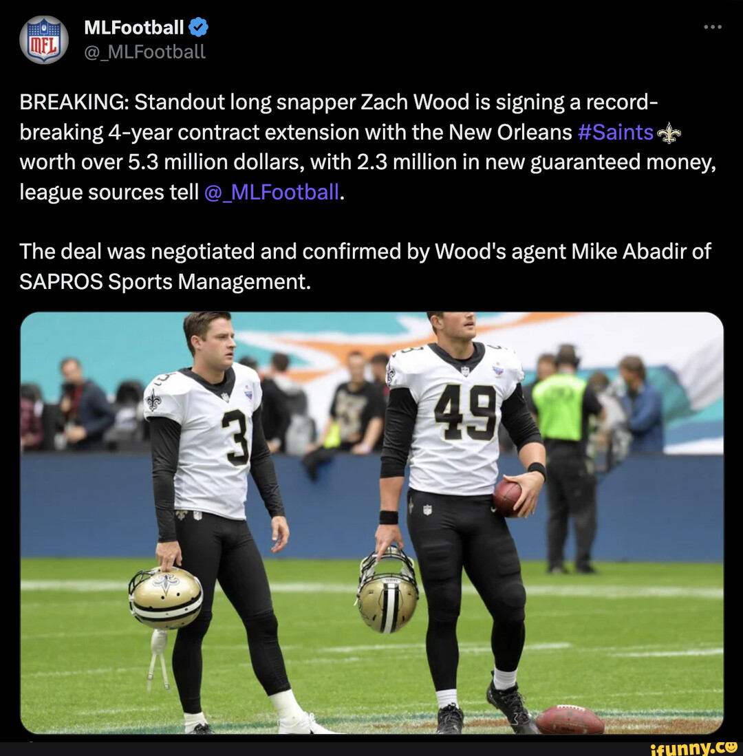 Saints Extend LS Zach Wood