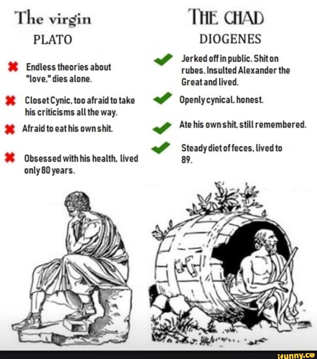 The virgin THE CHAD PLATO DIOGENES Jerked offin public. Shiton Endless ...