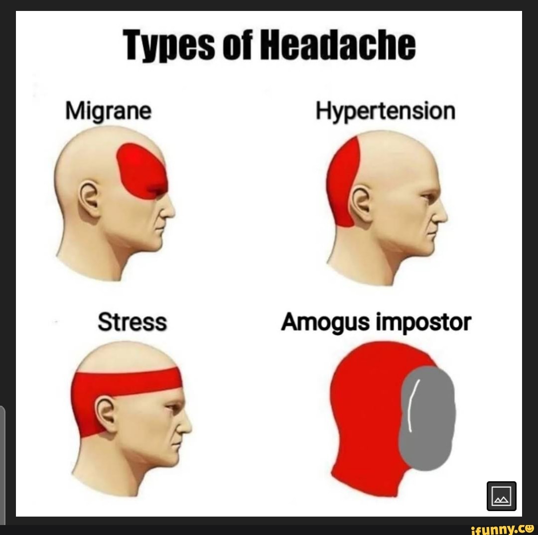 Types of Headache Migrane Hypertension Amogus impostor - iFunny