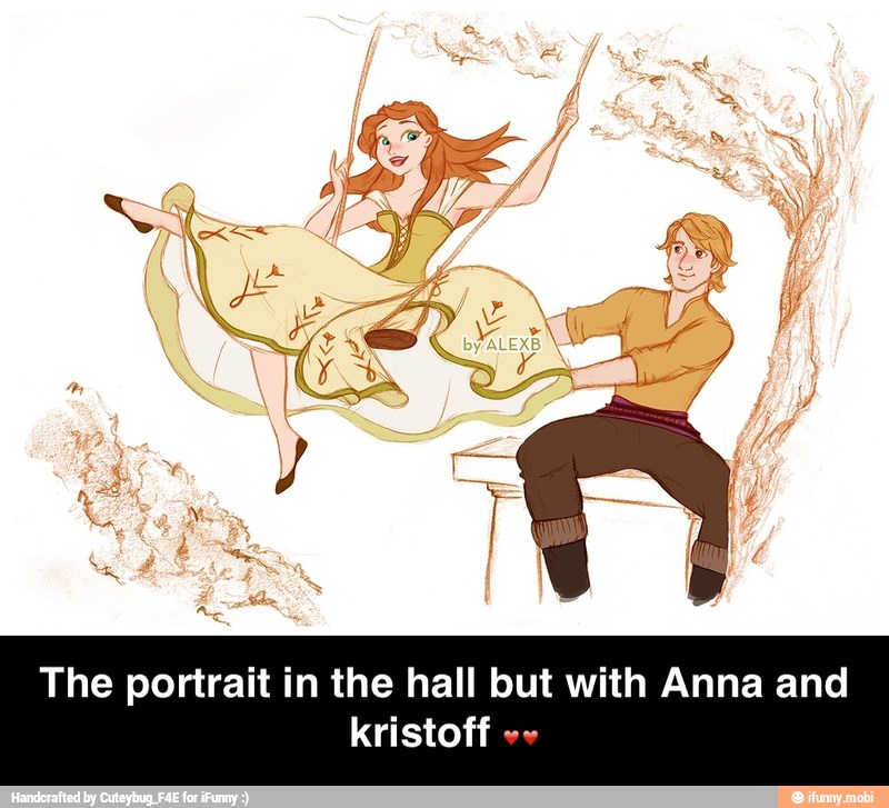 The portrait in the hall but with Anna and - The portrait in the hall but with Anna and kristoff ❤❤
