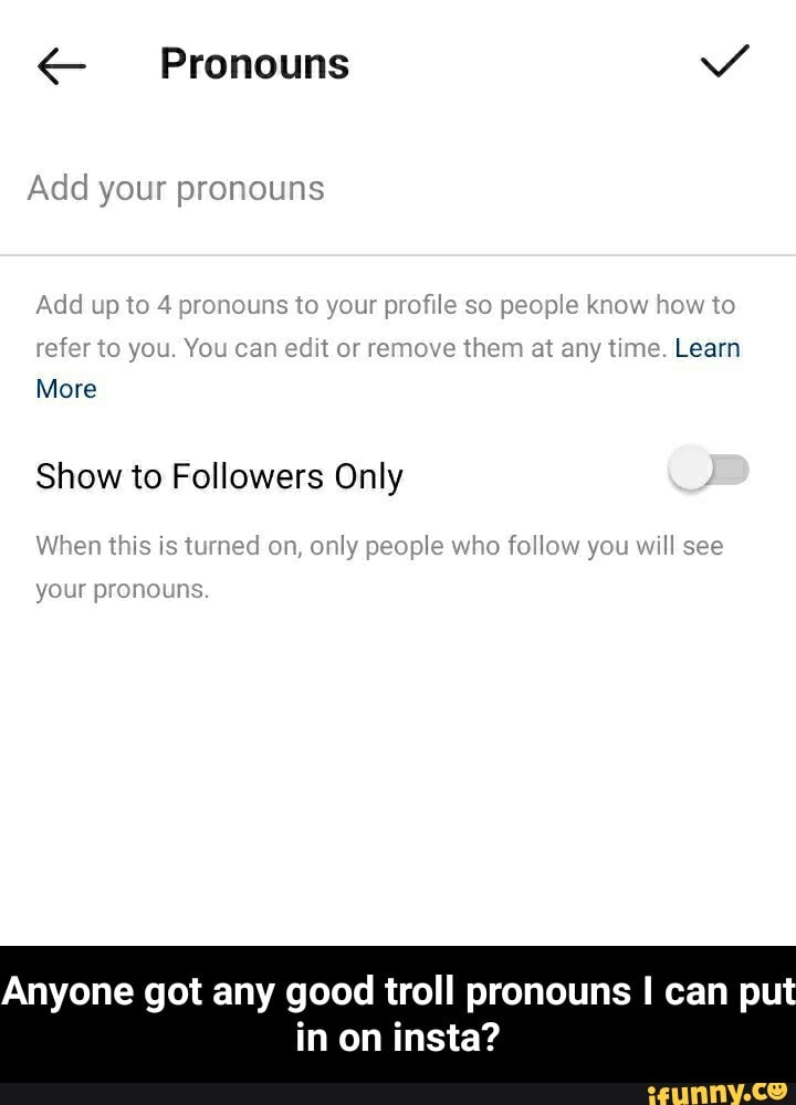 add your pronouns meaning