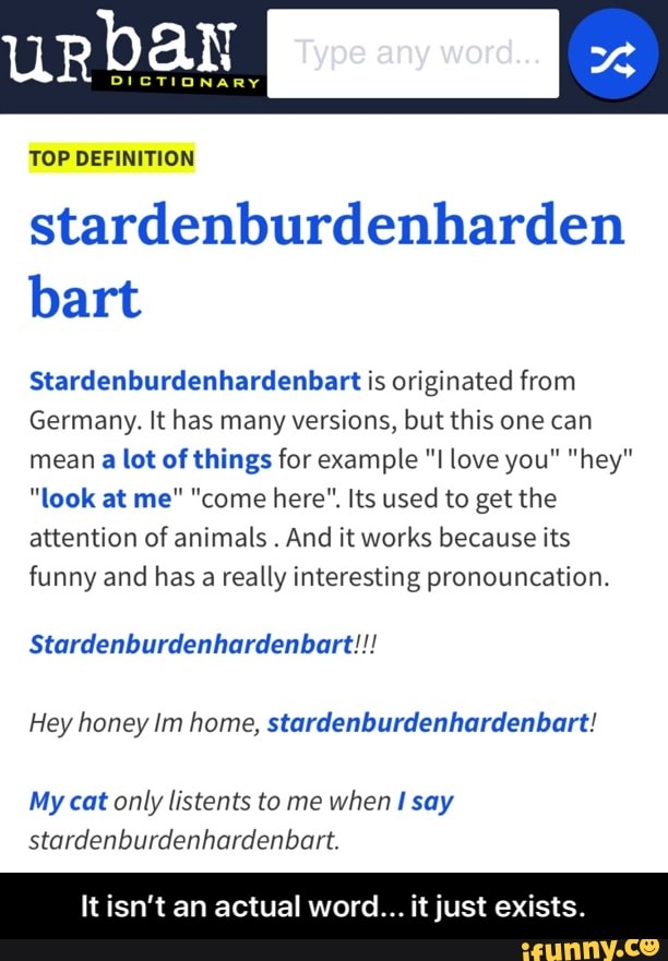 Що таке Stardenburdenhardenbart?