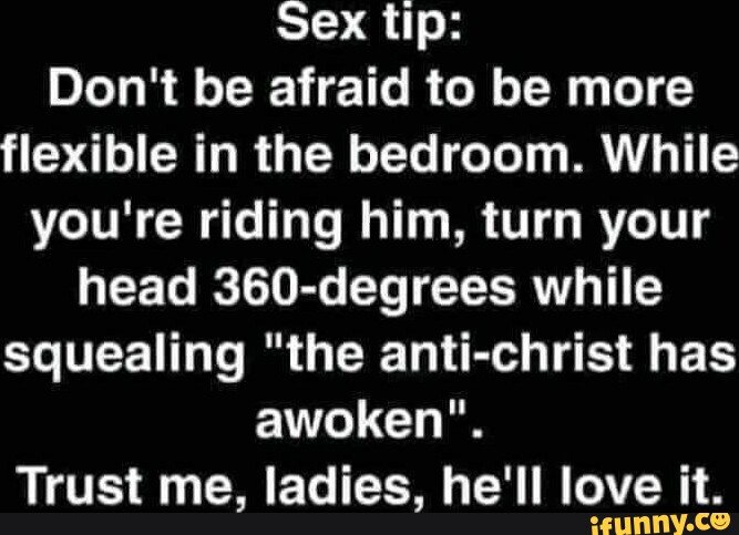 Sex tip: Don't be afraid to be more flexible in the bedroom ...