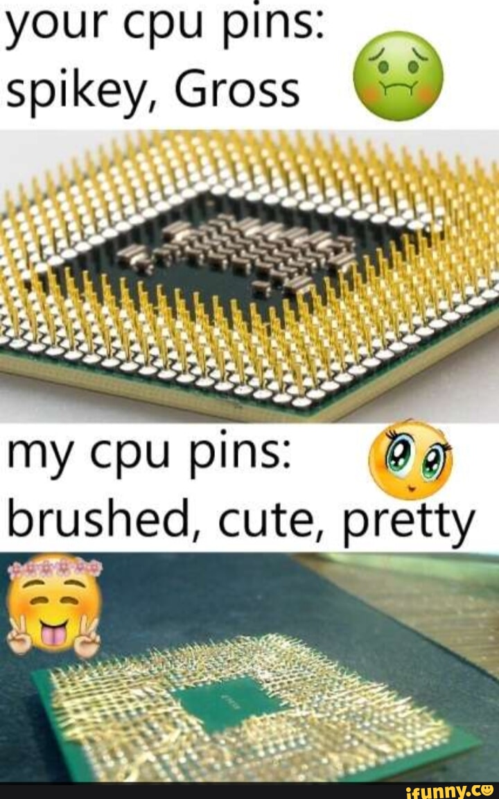 Your cpu pins: Gross my cpu pins: brushed, cute, pretty - iFunny