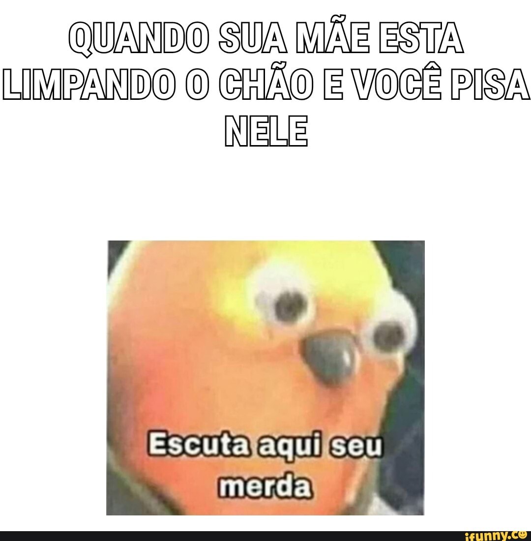 QUANDO SUA ESTA
LIMPANDO O CHÃO E VOCÊ PISA
