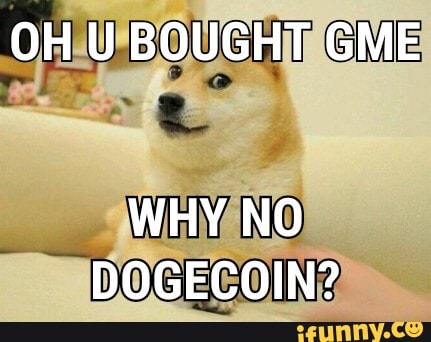 OH U BOUGHT GME
WHY NO DOGECOIN?