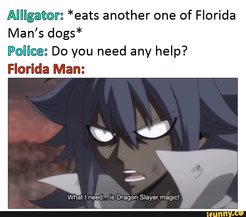 Alligator: *eats another one of Florida Man's dogs* Police: Do you need