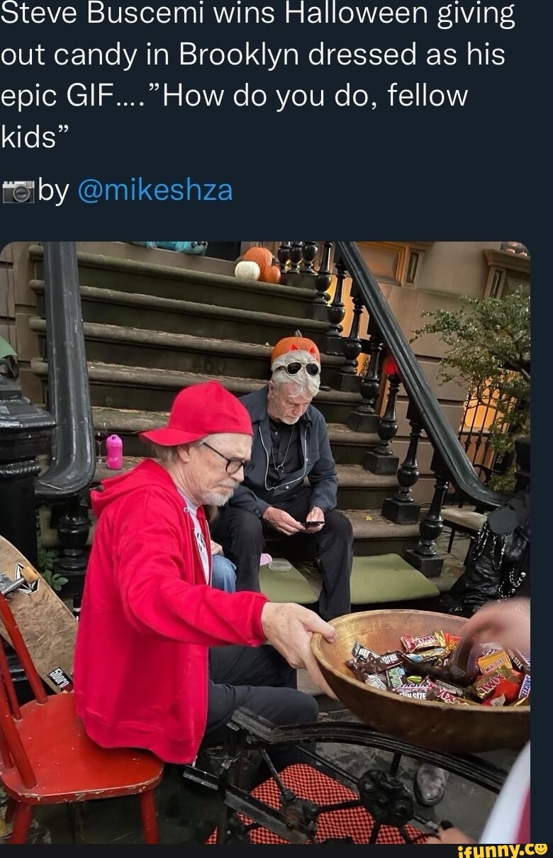 Steve Buscemi wins Halloween giving out candy in Brooklyn dressed