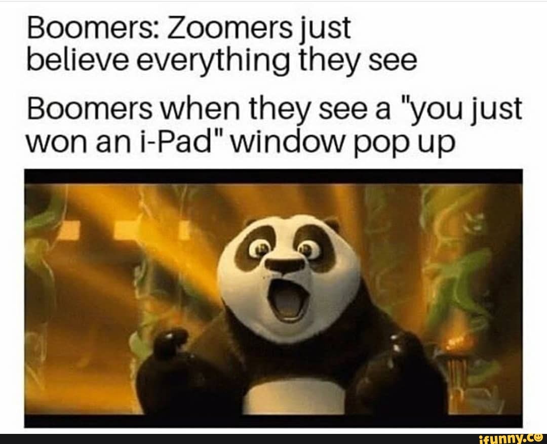 Boomers Zoomers Just Believe Everything They See Boomers When They See