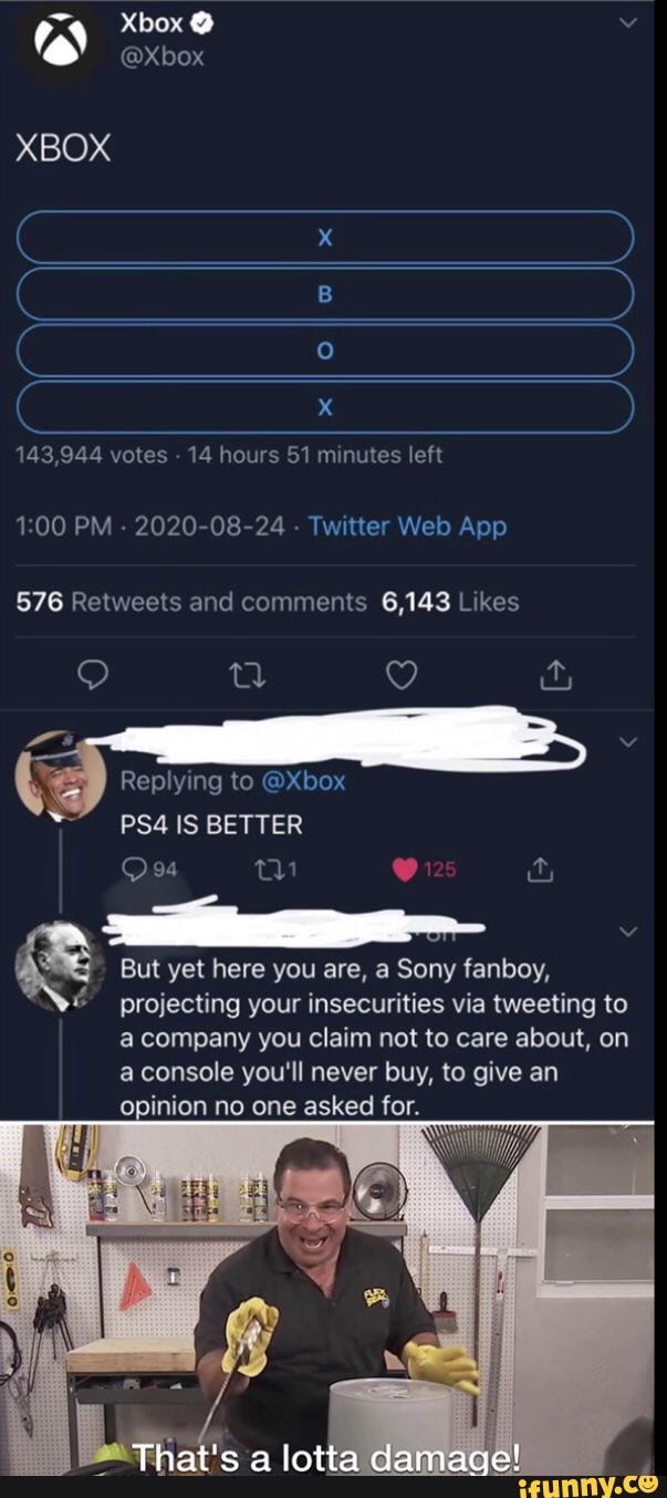 Xbox Xbox 143 944 Votes 14 Hours 51 Minutes Eft Pm 08 24 Twitter Web Apo