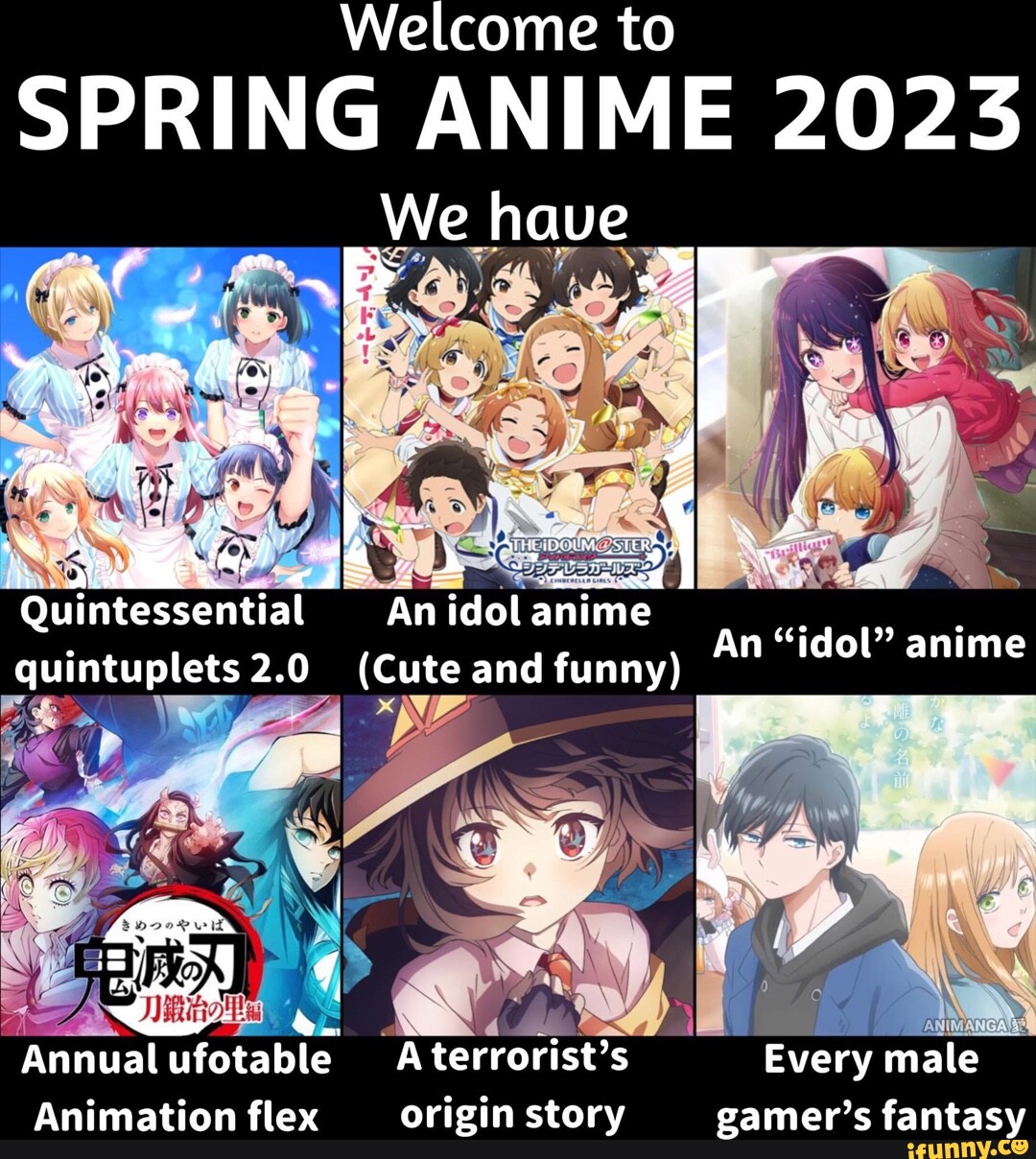 Welcome to SPRING ANIME 2023 We haue Quintessential An idol anime  quintuplets 2.0 (Cute and funny)