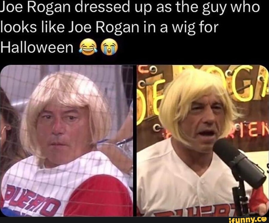 Joe Rogan dressed up as the guy who looks like Joe Rogan in a wig