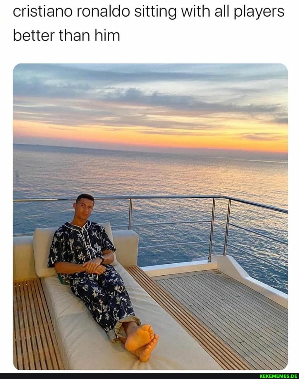 cristiano ronaldo sitting with all players better than him