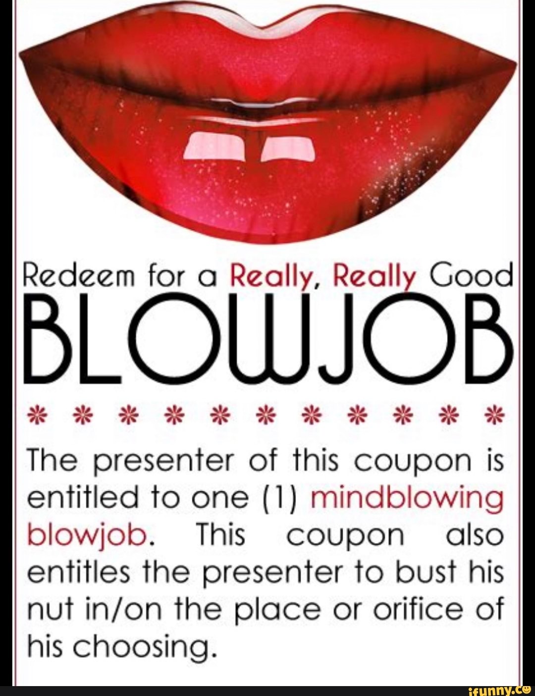 Redeem For A Really Really Good BLOWJOB Fora Really The Presenter Of 
