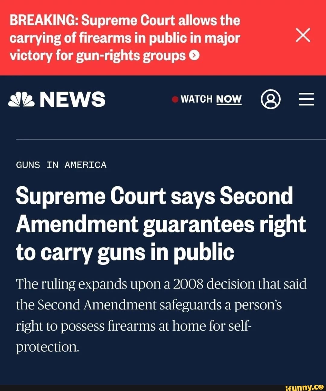 BREAKING: Supreme Court Allows The Carrying Of Firearms In Public In ...