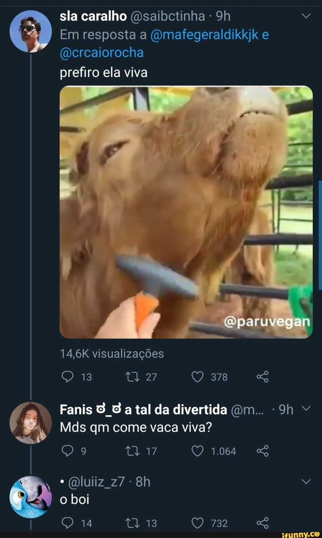 © sla caralho @saibctinha Em resposta a @mafegeraldikkjk e
@crcaiorocha
prefiro ela viva
ay Mds qm come vaca viva?