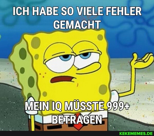ICH HABE SO VIELE FEHLER GEMACHT
MEIN MÜSSTE 9+
SBETRAGEN"