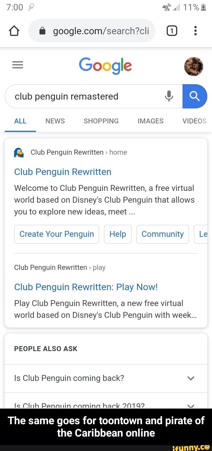 O A /search?cli (1) club penguin remastered 4 DB a Club Penguin  Rewritten home