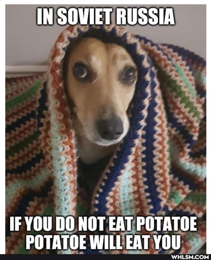 IN SOVIET RUSSIA
IF YOU DO NOT EAT POTATOE POTATOE WHEL EAT