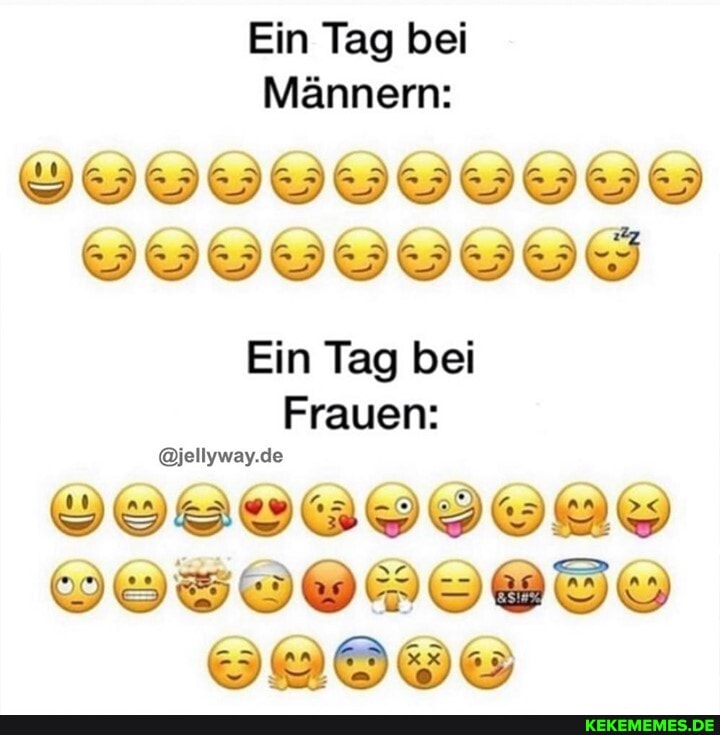 Ein Tag bei
Männern:
ENE
Ein Tag bei
Frauen:
@jellyway.de
ET IISIETD