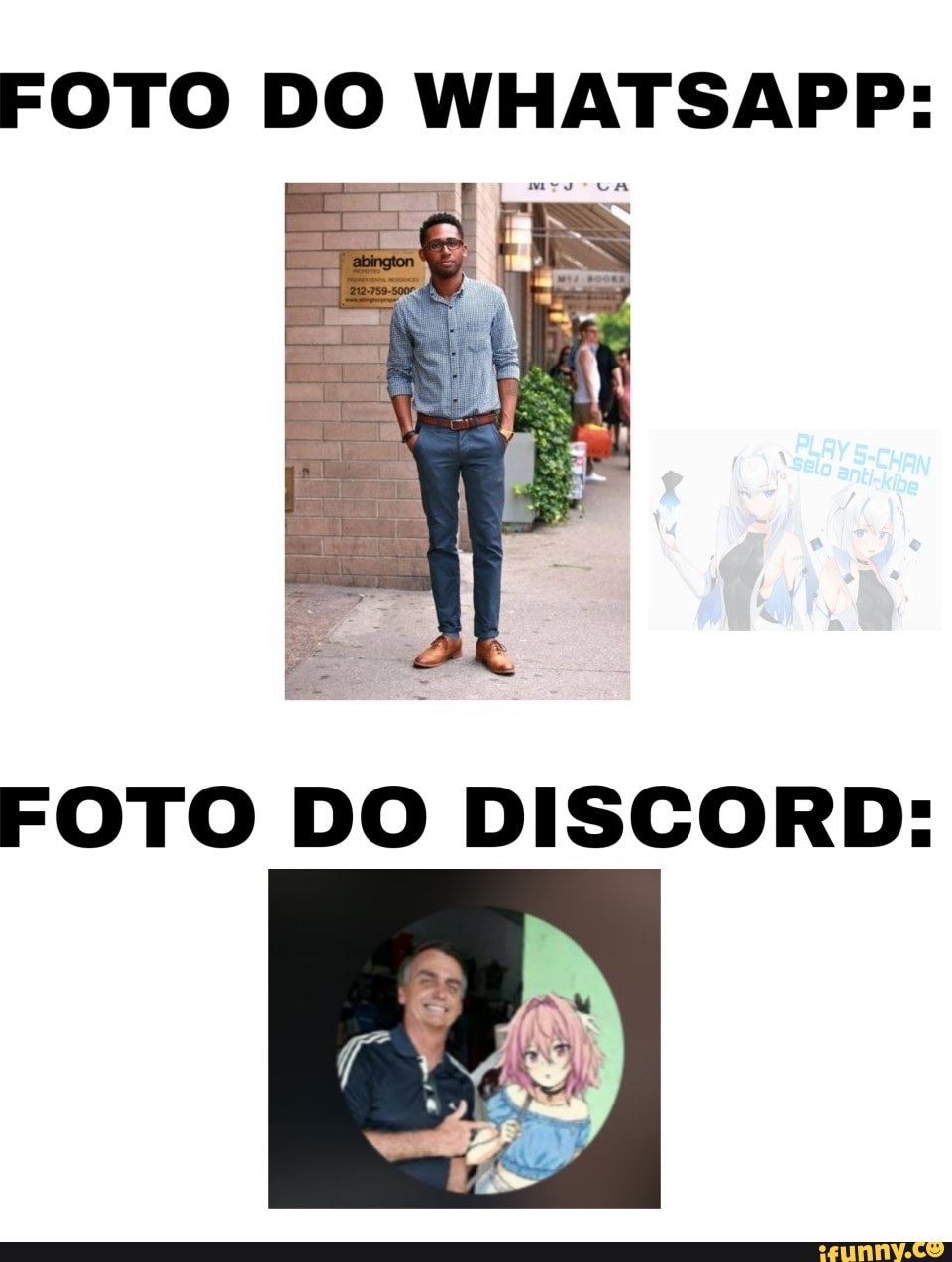 FOTO DO WHATSAPP:
= di
FOTO DO DISCORD: