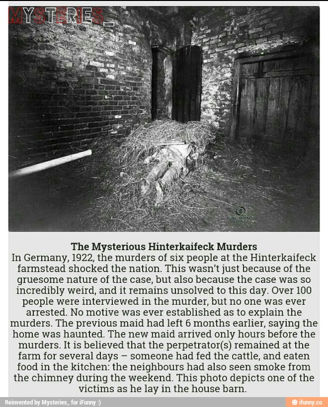 The Mysterious Hinterkaiteck Murders In Germany, 1922, the murders of ...