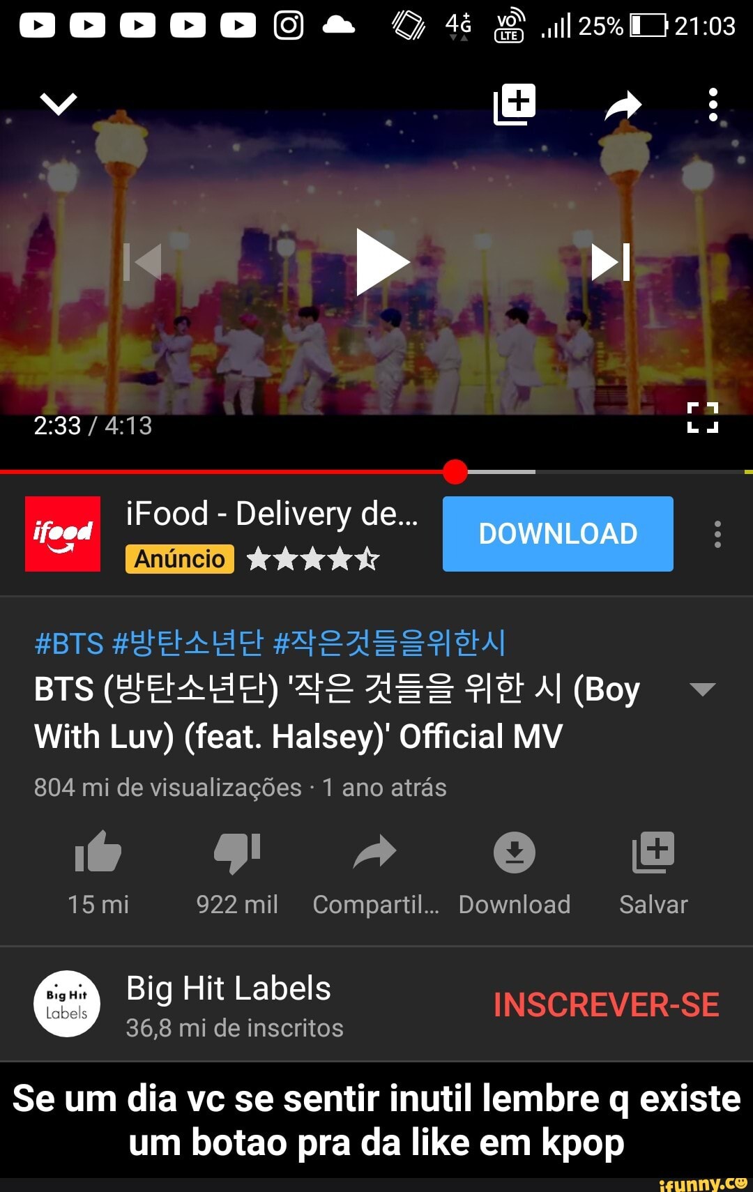 36,8 mi de inscritos
Se um dia vc se sentir inutil lembre q existe
um botao pra da like em kpop - Se um dia vc se sentir inutil lembre q existe um botao pra da like em kpop