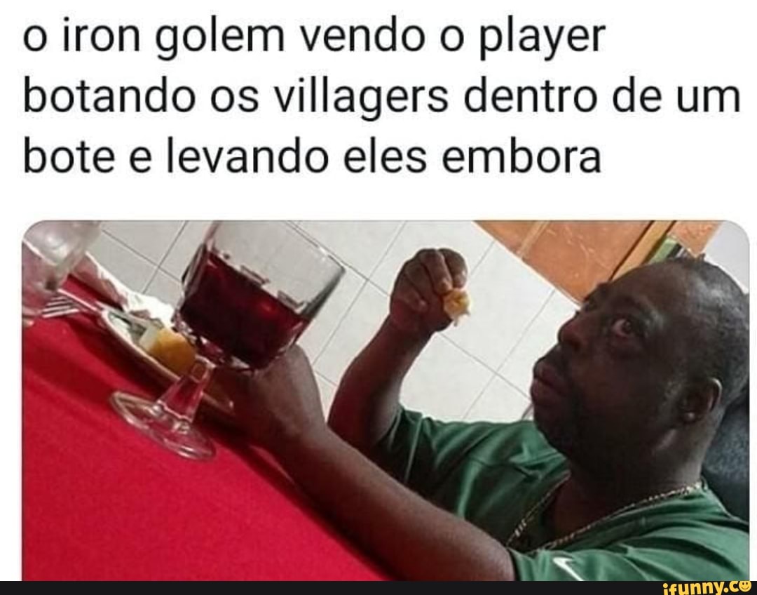 o iron golem vendo o player botando os villagers dentro de um bote e levando eles embora