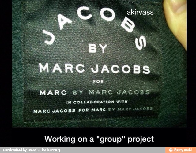 MARC BY MARC JACOB
IN COLLABORATION WITH
MARC JACOBS FOR MARC 57 MARC IA
Working on a "group" project