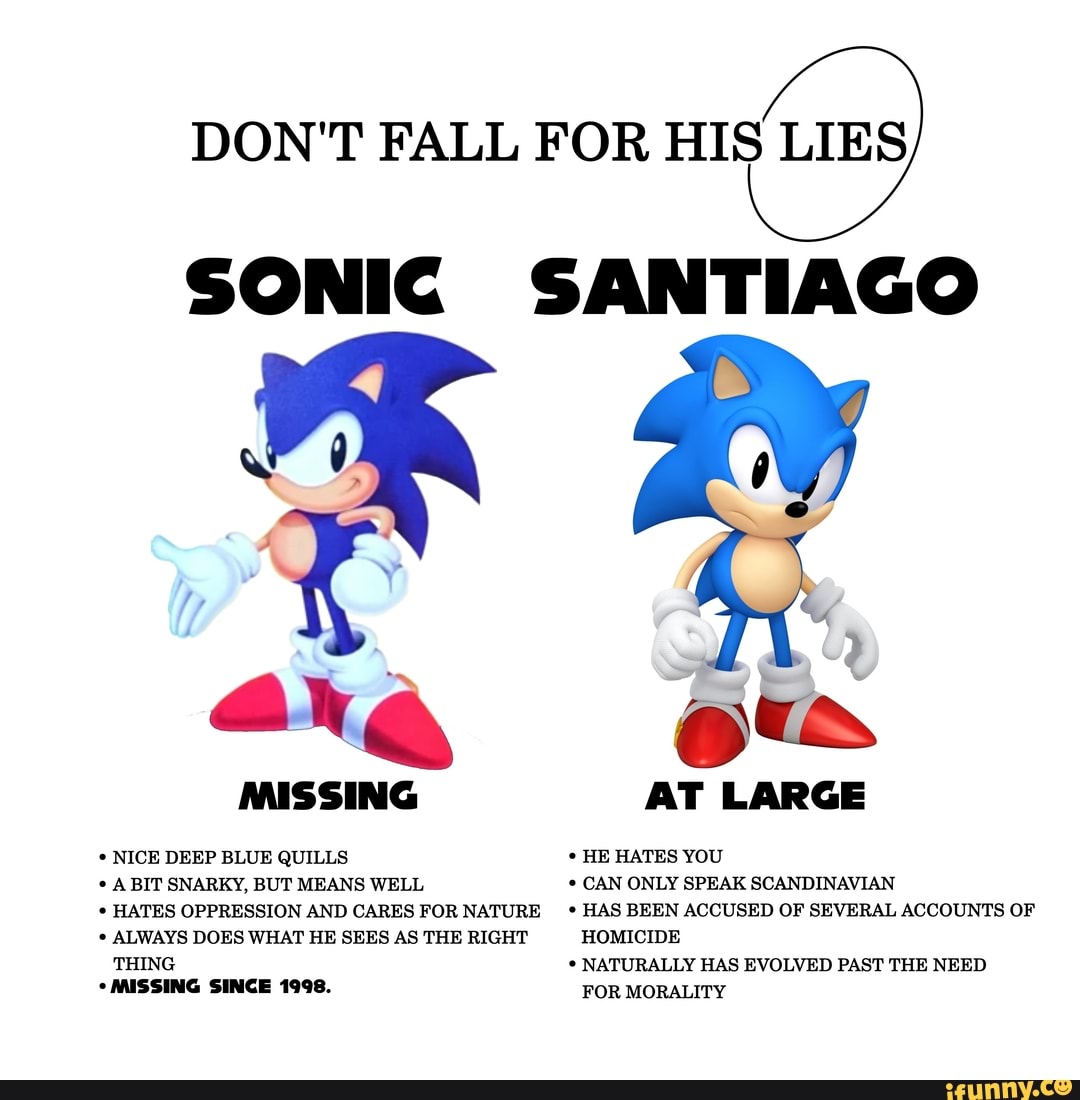 DON'T FALL FOR HIS LIES SONIC SANTIAGO are MISSING AT LARGE NICE DEEP