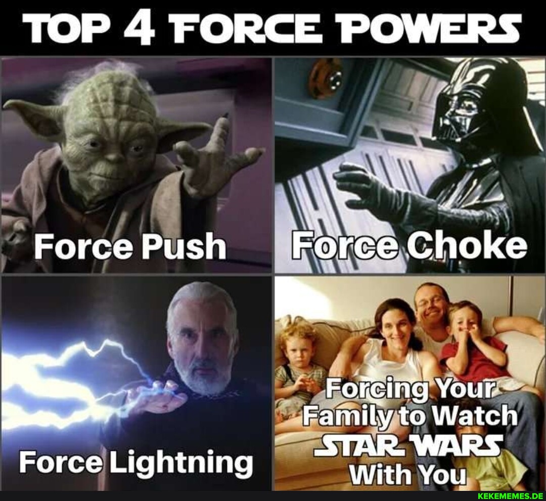 TOP 4 FORCE POWERS Force Push I Force Choke Forcing Your Family to