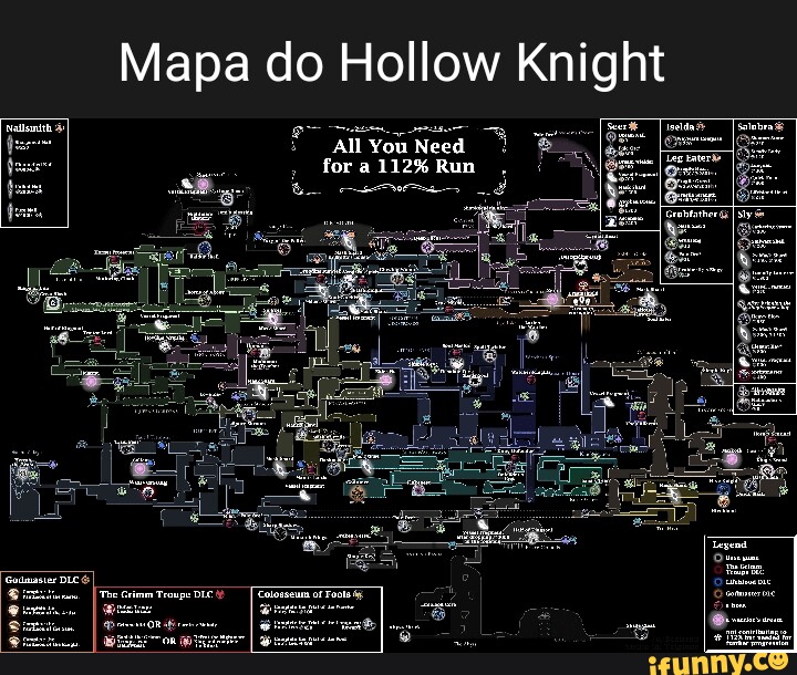 Mapa do Hollow Knight * All You Need for a 112% Run - iFunny