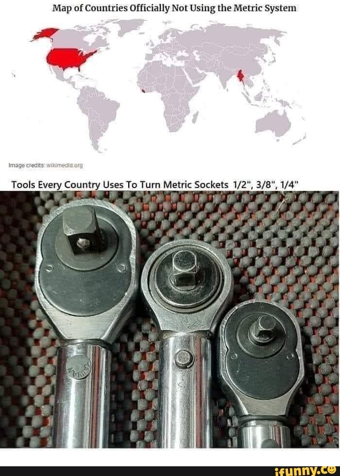 Map Of Countries Officially Not Using The Metric System Uses To Turn 