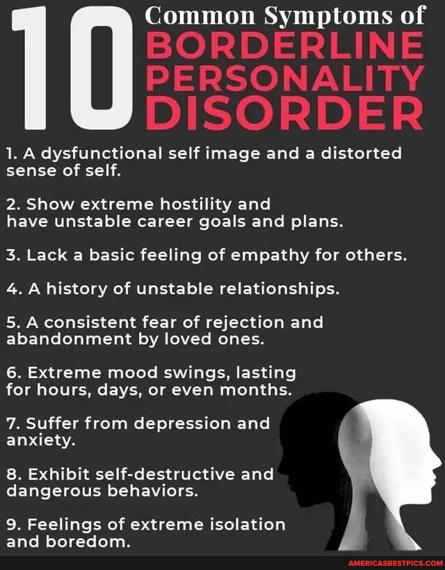 Common Symptoms of BORDERLINE PERSONALITY DISORDER 1. A dysfunctional ...