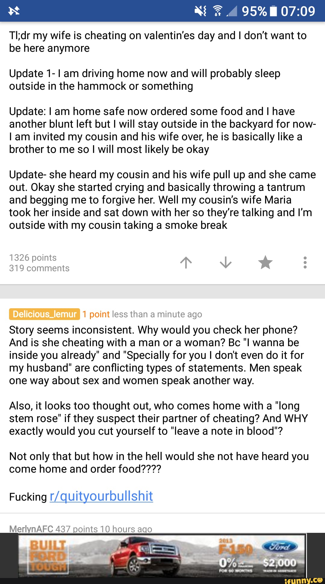 Fake cheating story pic