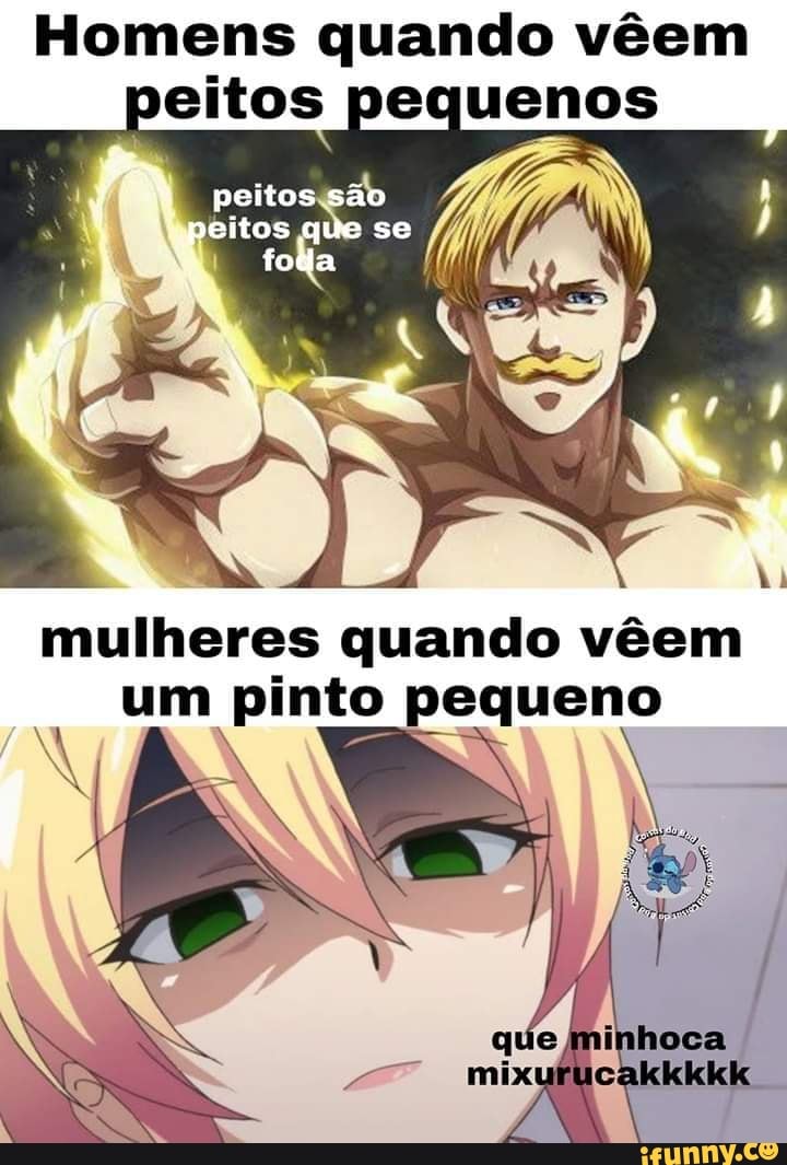 Homens quando vêem
mulheres quando vêem
um pinto pequeno