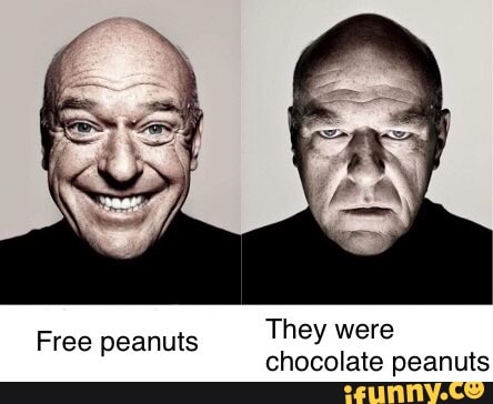 They were chocolate peanuts
Free peanuts