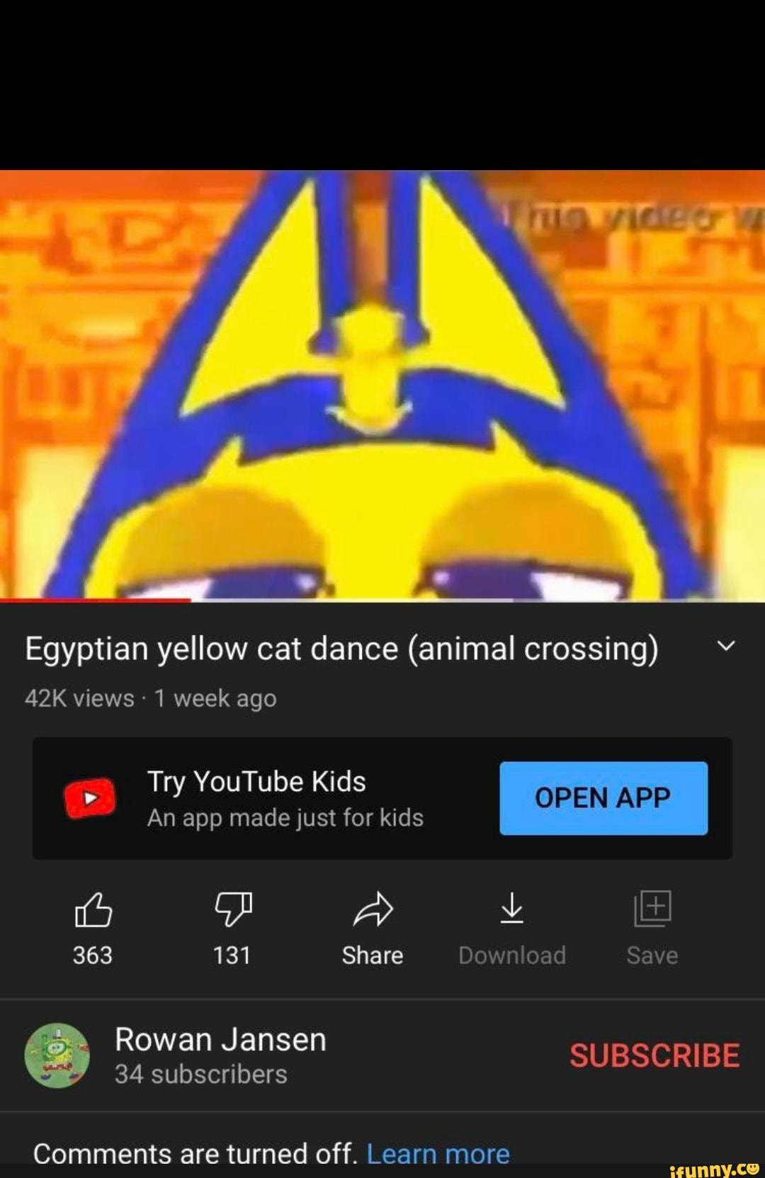 Egyptian yellow cat dance (animal crossing) views 1 week ago Try