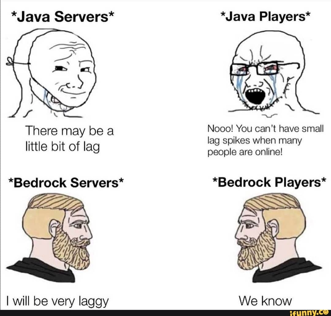 Java Servers There May Be A Little Bit Of Lag Bedrock Servers