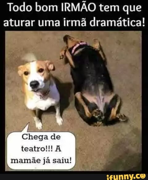 Todo bom IRMÃO tem que
aturar uma irmã dramática!
mamãe já saiu!