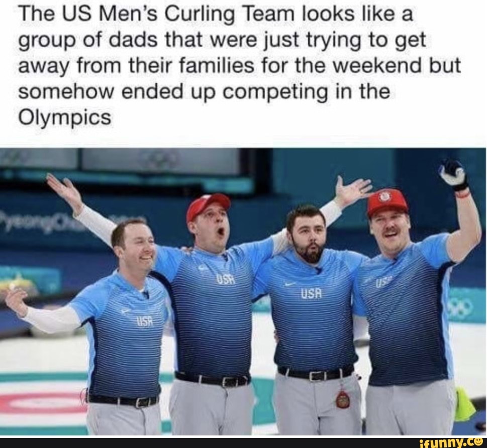This Should Be A Film With Paul Rudd John C Reilly Zach Galifinakis And Jason Siegel The Us Men S Curling Team Looks Like A Group Of Dads That Were Just Trying