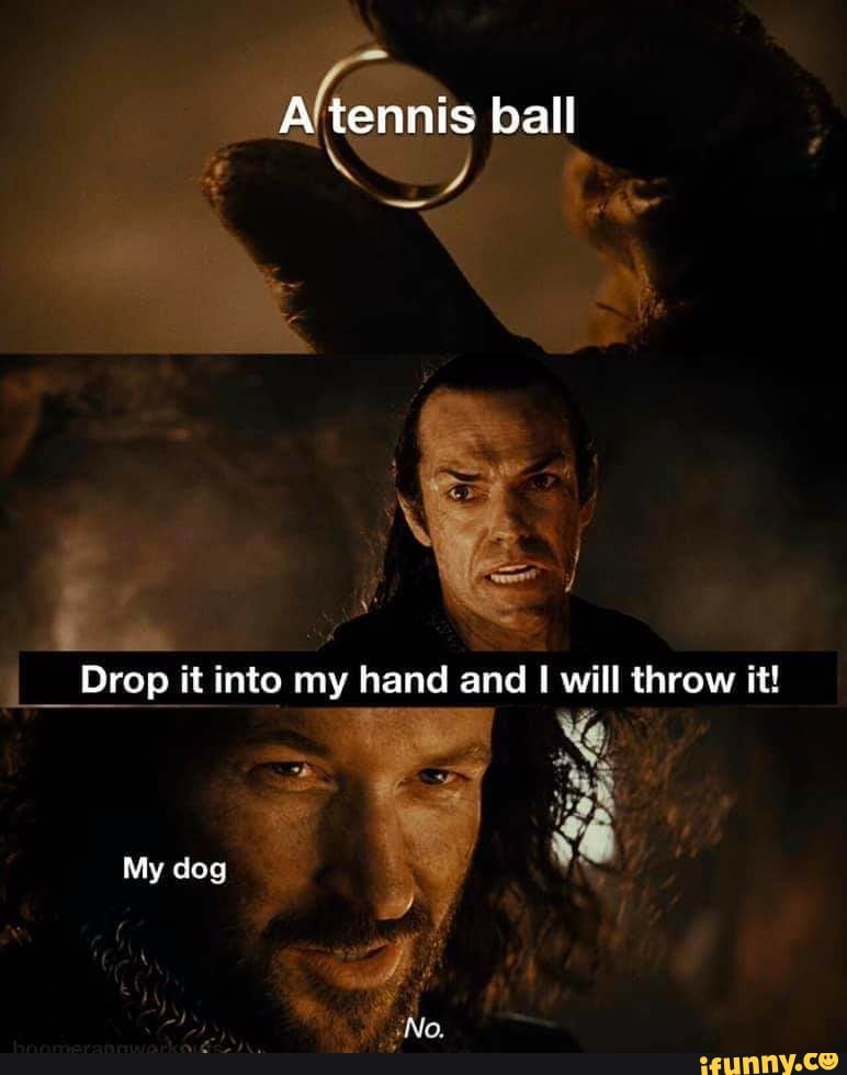 I Drop it into my hand and I will throw it!