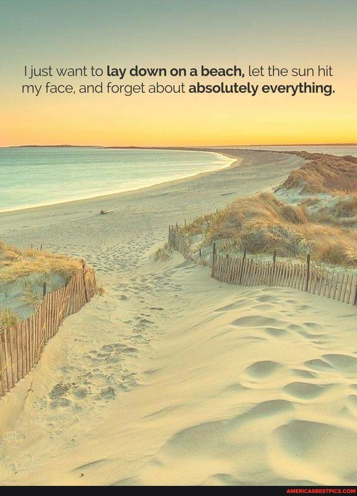 just want to lay down on a beach, let the sun hit my face, and forget about absolutely everything.