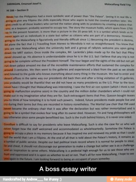 PI
A boss essay writer - A boss essay writer